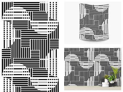 Noir et Blanc Sephart maze abstract pattern art black design fashion pattern pattern design trend vector wallpaper white