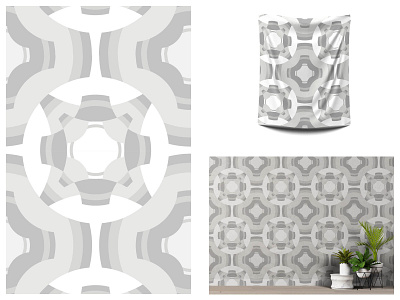 Symetrical circular griis edition art ceramic tiles design fabric fashion interior pattern pattern design vector wallpaper