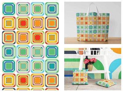 Retro Style Square Color Pattern