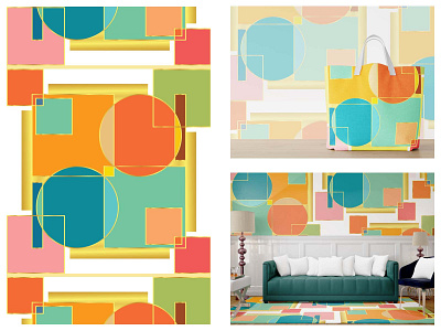 Geometric Square Color Pattern art cheerful color design digital frame fun interior motif pattern pattern art pattern design pop print style summer collection surface design trend