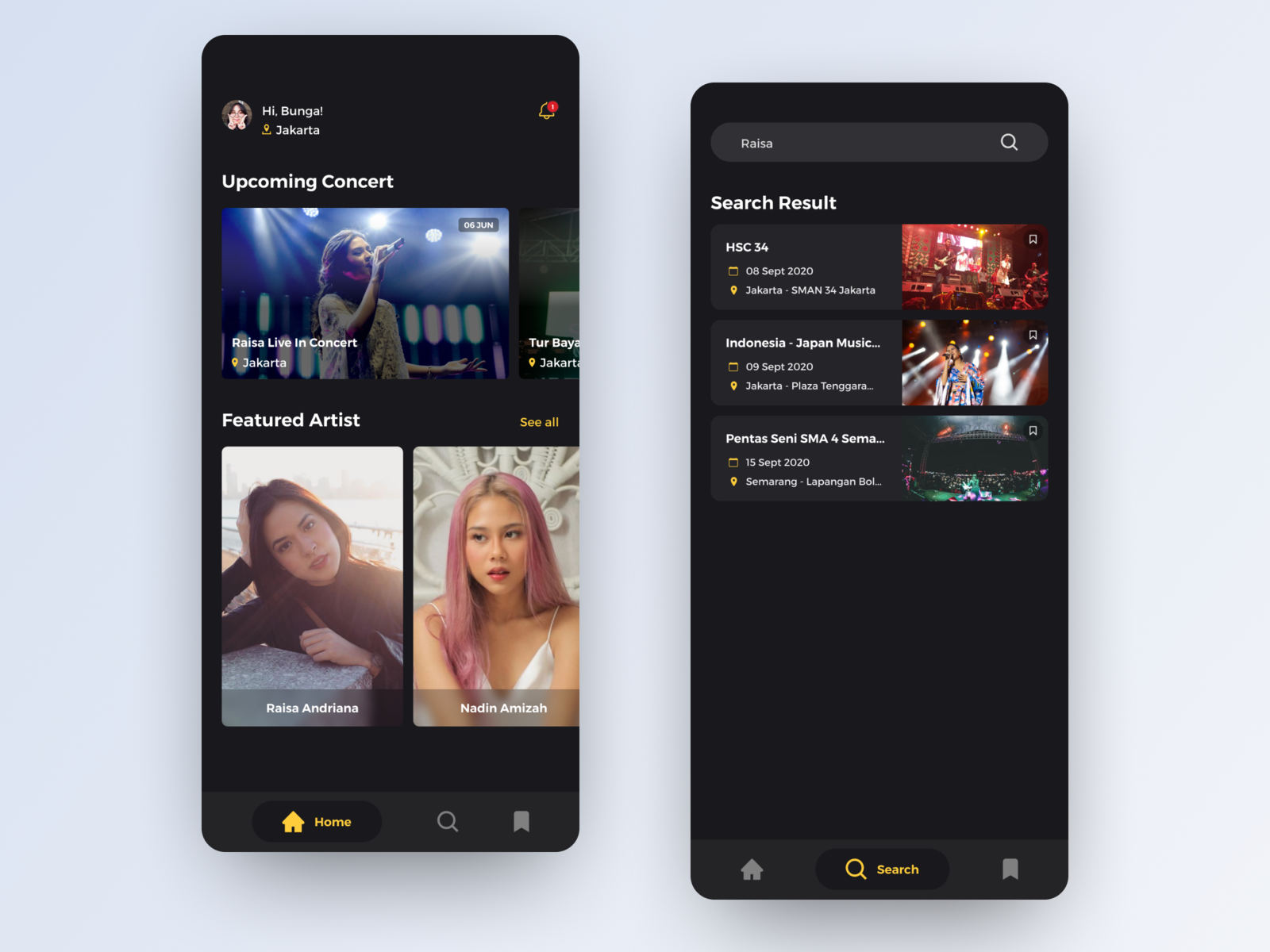 Concert Event App by Ardhani Putra Wiratma on Dribbble