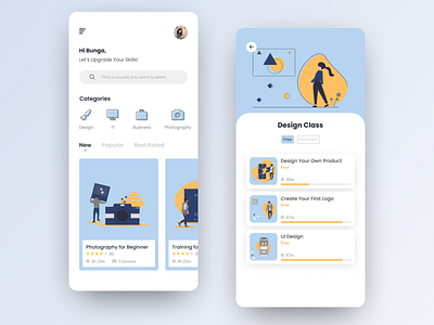 Course App - AyoSinau course learning mobile app mobile app design online class online course ui uidesign ux uxdesign