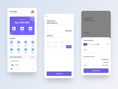 E-Wallet App e wallet e wallet pay payment top up ui design ux design wallet