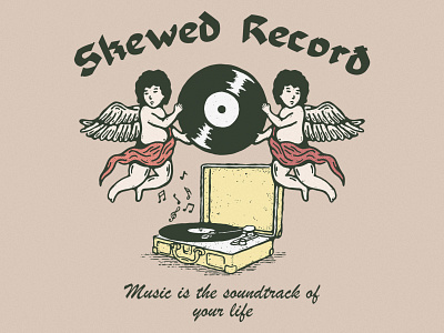 Music is Everything artwork badge design illustration logo record record store vector vintagedesign