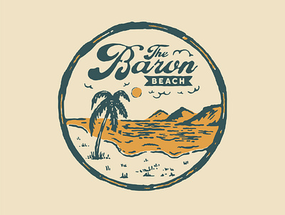 The Baron Beach artwork badge badgedesign beach branding design graphic design illustration logo vector vintagedesign vintagelogo