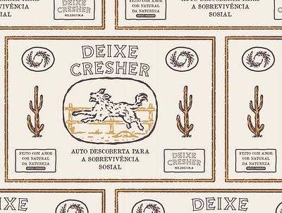 DEIXE CRESHER artwork badge design brand identity branding design graphic design hand drawn illustration label design logo packaging design vintage design