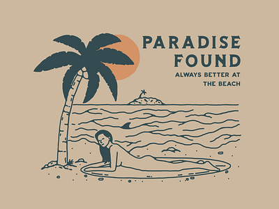 Paradise Found desain designforsale illustrator summer surf vektor vintagedesign