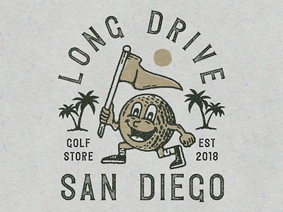 Long Drive Golf artwork badge golf vintage