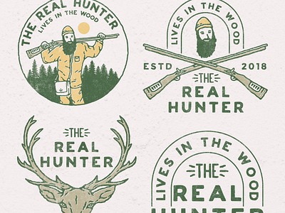 Real Hunter hunter. badge. design