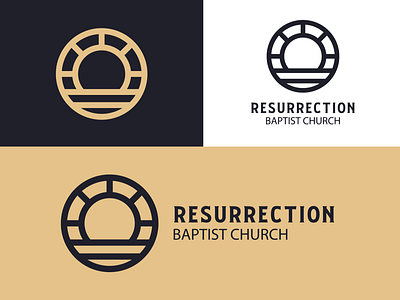 Ressurection Baptist church branding branding christian church logo logo sun sunset typography