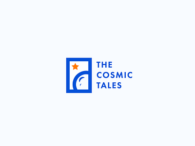 The Cosmic Tales badge design books branding branding design comix illustration line art logo logo design logotype minimalism moon pictogram planet space star typography