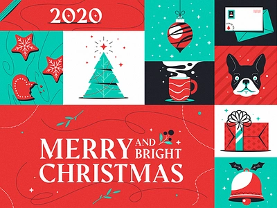 Merry Christmas 2020 christmas french bulldog holiday illustration merrychristmas ornaments santa tree