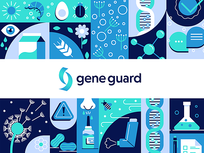 Gene Guard Logo brand branding design dna gene genomics identity illustration logo mark pattern vector
