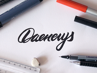 Daenerys brush brush pen game of thrones letter lettering logo name paper pen