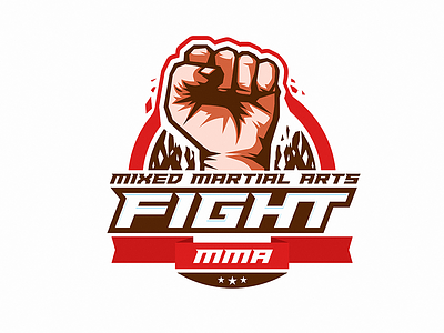 MMA Badge badge fight gym illustration illustrator logo mma sports