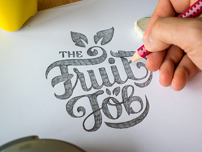 The Fruit Job Logo brand branding calligraphy fruit identity lettering logo logotype organic type