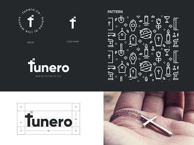 Funero Identity brand branding cross design funeral identity logo logo design logo mark mark vector