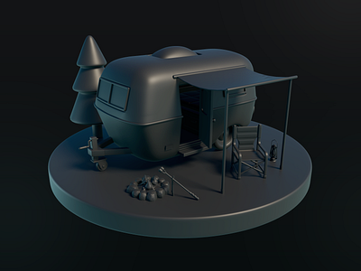 Camper scene sneak peek 3d 3d illustratio arnold renderer blender c4d cinema 4d render