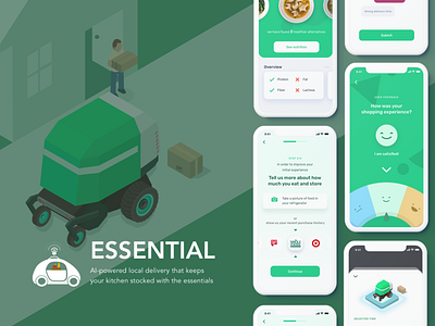 Essential ai app illustration isometric machinelearning ui ux