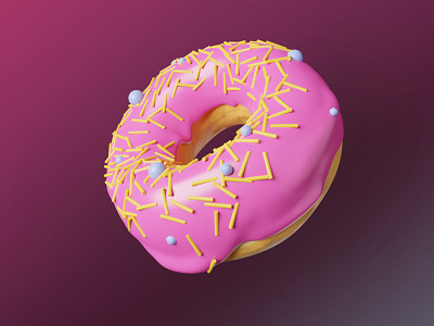 Famous Donut 3d blender graphic design