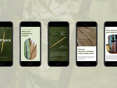 Toothpick. E-commerece concept eco nature ui