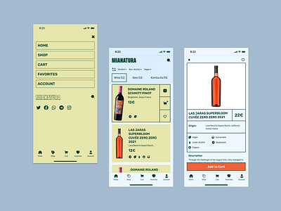 UI/UX for Organic Beverages Shop app card eco menu mobile nature product shop ui ux