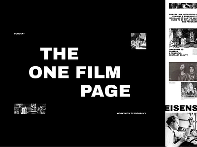 Film Landing Page brutal graphic design landing page minimalistic monochrome solo page typography ui