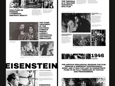 One Film Page black and white brutal cinema font landing page minimalistic monochrome typography ui