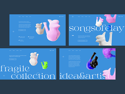 Concept for Artist's Personal Site 3d animation personal site shop store ui