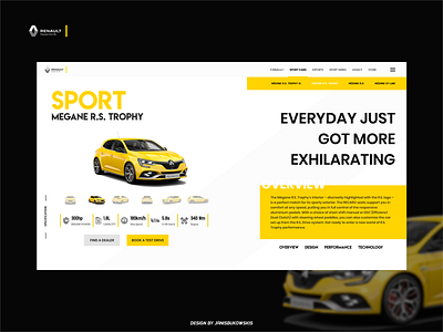 Redesign Renault Sport Website brand business car megane racing racing car redesign renault sport ui uidesign web webdesign website