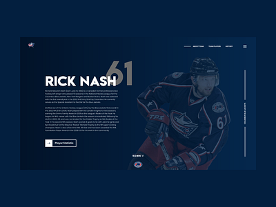 Rick Nash Columbus Blue Jackets Information Website columbusbluejackets design hockey nhl ui webdesign website