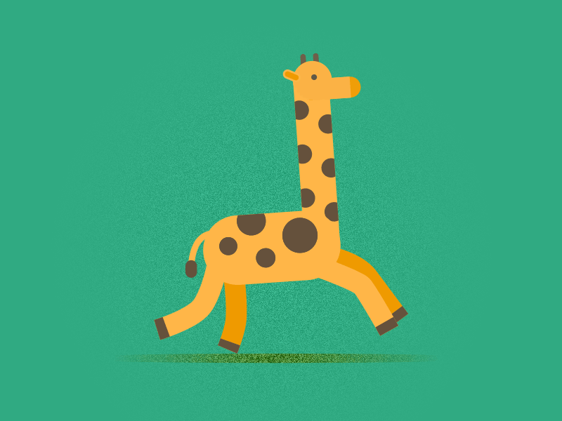 Giraffe Running Cycle aftereffects animation animation 2d cute design flat funny giraffe illustration run run cycle