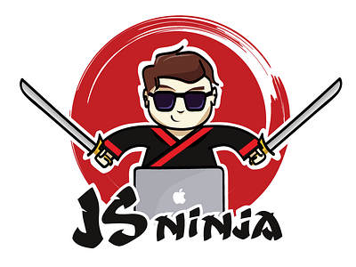 Javascript ninja adobe illustrator coder design flat illustration javascript js ninja programmer