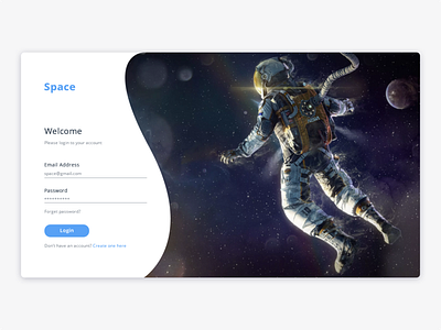 Login Page Design astronaut authentication design email login page password profile prototype register sign up space ui web web design welcome