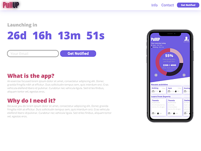 PullUP Website Design app design exercise fitness ui website