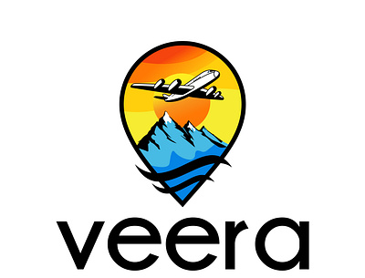 Veera Tours illustrator logo travel vector