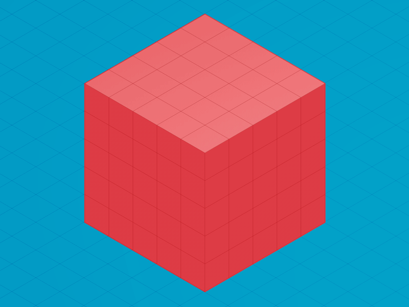 Cube cube fold isometric unfold wireframe