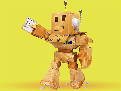 Miguel Ortiz Dribbble - roblox cardboard robot toy