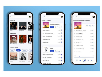 mini-concept of music app