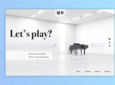 piano design minimal typography ui ux web website