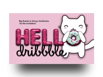 Hello Dribble:) first shot hello dribble hello kitty icon illustration