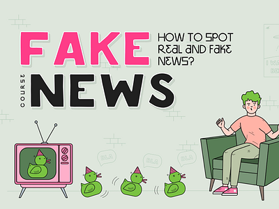 FakeNews - Cover animation course app design ducks fake news illustration illustration art learn learning news online app vector