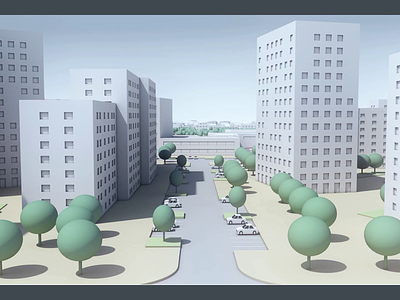 3d City - Animation 3d 3d animation 3d modeling 3d render animation architecture buildings cars cinema4d city illustration model square street town urban