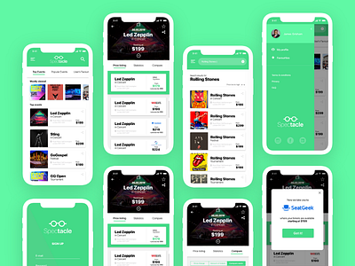 Spectacle app design mobie mobile app ui ux