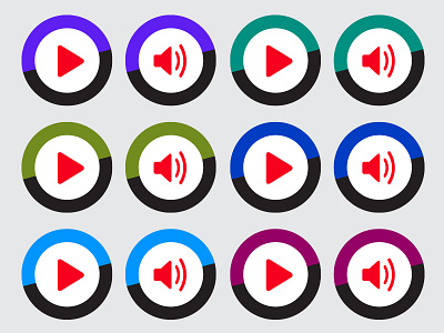 Media buttons audio buttons media play ui ux web web design
