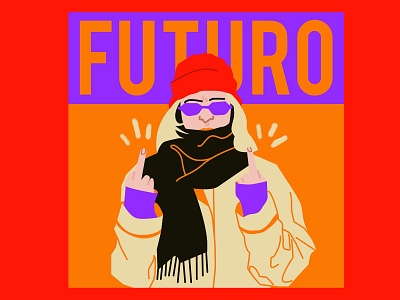 FUTURE IS RUDE character design finger futura future futurism futuro graphic graphicdesign illustration illustrator middle finger pantone rude vector