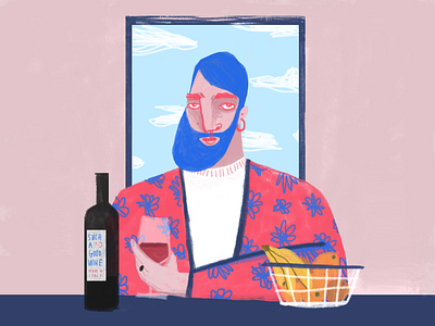 Home alone beard character design fashion homealone illustration italy man portrait wine