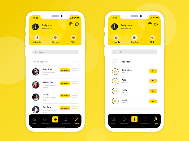 yellow color ui