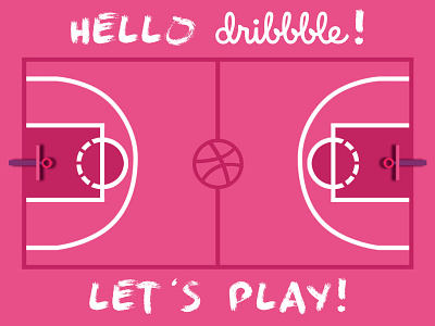 Hello, Dribbble! court design illustration pink