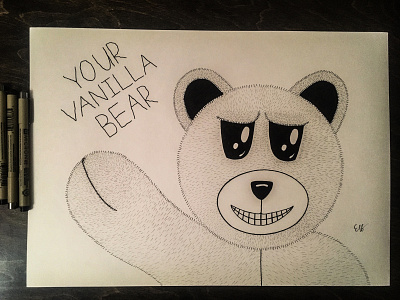 Vanilla Bear bear drawing illustration ink pen pen and ink pen art